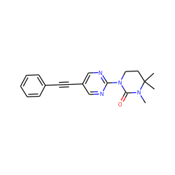 CN1C(=O)N(c2ncc(C#Cc3ccccc3)cn2)CCC1(C)C ZINC000144782069