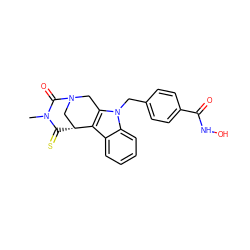 CN1C(=O)N2Cc3c(c4ccccc4n3Cc3ccc(C(=O)NO)cc3)[C@@H](C2)C1=S ZINC001772615702