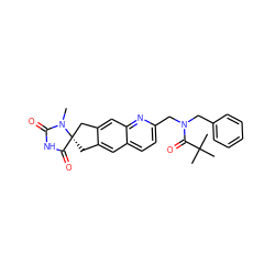 CN1C(=O)NC(=O)[C@@]12Cc1cc3ccc(CN(Cc4ccccc4)C(=O)C(C)(C)C)nc3cc1C2 ZINC000064527200