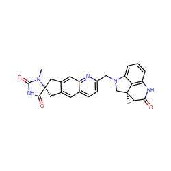 CN1C(=O)NC(=O)[C@@]12Cc1cc3ccc(CN4C[C@]5(C)CC(=O)Nc6cccc4c65)nc3cc1C2 ZINC000049087824