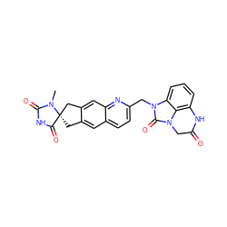 CN1C(=O)NC(=O)[C@@]12Cc1cc3ccc(Cn4c(=O)n5c6c(cccc64)NC(=O)C5)nc3cc1C2 ZINC000049087612