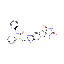 CN1C(=O)NC(=O)[C@@]12Cc1cc3nc(Cn4c(=O)n(-c5ccccn5)c5ccccc54)[nH]c3cc1C2 ZINC000049066525