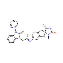 CN1C(=O)NC(=O)[C@@]12Cc1cc3nc(Cn4c(=O)n(-c5ccccn5)c5ccccc54)oc3cc1C2 ZINC000049112804