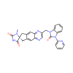 CN1C(=O)NC(=O)[C@@]12Cc1cc3ncc(Cn4c(=O)n(-c5ccccn5)c5ccccc54)nc3cc1C2 ZINC000049068013