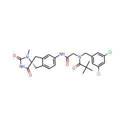 CN1C(=O)NC(=O)[C@@]12Cc1ccc(NC(=O)CN(Cc3cc(Cl)cc(Cl)c3)C(=O)C(C)(C)C)cc1C2 ZINC000049678888