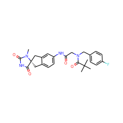 CN1C(=O)NC(=O)[C@@]12Cc1ccc(NC(=O)CN(Cc3ccc(F)cc3)C(=O)C(C)(C)C)cc1C2 ZINC000045254573