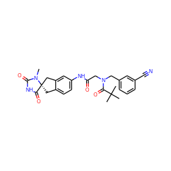 CN1C(=O)NC(=O)[C@@]12Cc1ccc(NC(=O)CN(Cc3cccc(C#N)c3)C(=O)C(C)(C)C)cc1C2 ZINC000045284650