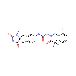 CN1C(=O)NC(=O)[C@@]12Cc1ccc(NC(=O)CN(Cc3ccccc3F)C(=O)C(C)(C)C)cc1C2 ZINC000045286848