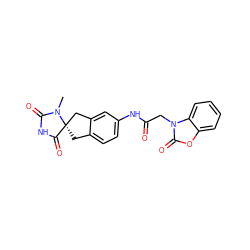 CN1C(=O)NC(=O)[C@@]12Cc1ccc(NC(=O)Cn3c(=O)oc4ccccc43)cc1C2 ZINC000036177962