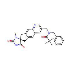 CN1C(=O)NC(=O)[C@]12Cc1cc3cc(CN(Cc4ccccc4)C(=O)C(C)(C)C)cnc3cc1C2 ZINC000064512788