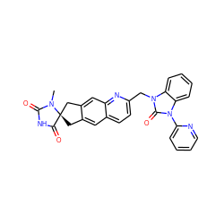 CN1C(=O)NC(=O)[C@]12Cc1cc3ccc(Cn4c(=O)n(-c5ccccn5)c5ccccc54)nc3cc1C2 ZINC000049112507