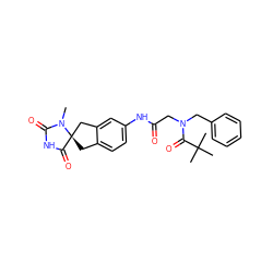 CN1C(=O)NC(=O)[C@]12Cc1ccc(NC(=O)CN(Cc3ccccc3)C(=O)C(C)(C)C)cc1C2 ZINC000045299843