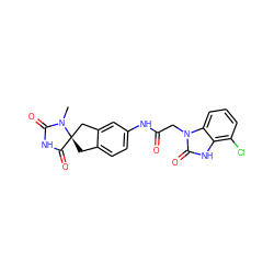 CN1C(=O)NC(=O)[C@]12Cc1ccc(NC(=O)Cn3c(=O)[nH]c4c(Cl)cccc43)cc1C2 ZINC000040402518