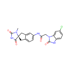 CN1C(=O)NC(=O)[C@]12Cc1ccc(NC(=O)Cn3c(=O)[nH]c4ccc(Cl)cc43)cc1C2 ZINC000045496250