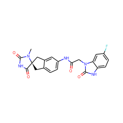 CN1C(=O)NC(=O)[C@]12Cc1ccc(NC(=O)Cn3c(=O)[nH]c4ccc(F)cc43)cc1C2 ZINC000042878438