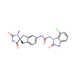 CN1C(=O)NC(=O)[C@]12Cc1ccc(NC(=O)Cn3c(=O)[nH]c4cccc(Cl)c43)cc1C2 ZINC000040423616