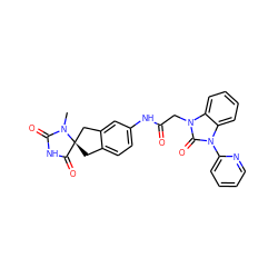 CN1C(=O)NC(=O)[C@]12Cc1ccc(NC(=O)Cn3c(=O)n(-c4ccccn4)c4ccccc43)cc1C2 ZINC000036177994