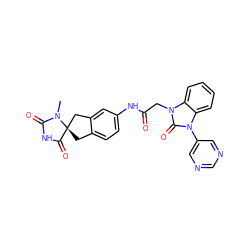 CN1C(=O)NC(=O)[C@]12Cc1ccc(NC(=O)Cn3c(=O)n(-c4cncnc4)c4ccccc43)cc1C2 ZINC000036177952