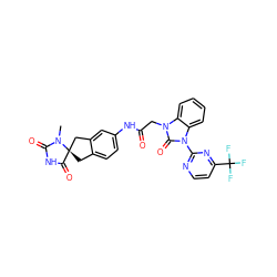 CN1C(=O)NC(=O)[C@]12Cc1ccc(NC(=O)Cn3c(=O)n(-c4nccc(C(F)(F)F)n4)c4ccccc43)cc1C2 ZINC000036178020