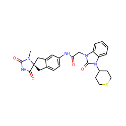 CN1C(=O)NC(=O)[C@]12Cc1ccc(NC(=O)Cn3c(=O)n(C4CCSCC4)c4ccccc43)cc1C2 ZINC000040410888