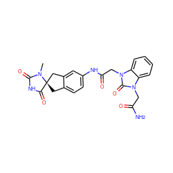 CN1C(=O)NC(=O)[C@]12Cc1ccc(NC(=O)Cn3c(=O)n(CC(N)=O)c4ccccc43)cc1C2 ZINC000040423925