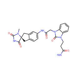 CN1C(=O)NC(=O)[C@]12Cc1ccc(NC(=O)Cn3c(=O)n(CCC(N)=O)c4ccccc43)cc1C2 ZINC000040847991