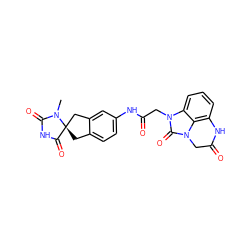 CN1C(=O)NC(=O)[C@]12Cc1ccc(NC(=O)Cn3c(=O)n4c5c(cccc53)NC(=O)C4)cc1C2 ZINC000035974104