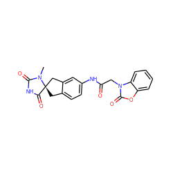 CN1C(=O)NC(=O)[C@]12Cc1ccc(NC(=O)Cn3c(=O)oc4ccccc43)cc1C2 ZINC000036177965