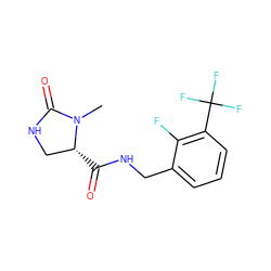 CN1C(=O)NC[C@H]1C(=O)NCc1cccc(C(F)(F)F)c1F ZINC000095565345