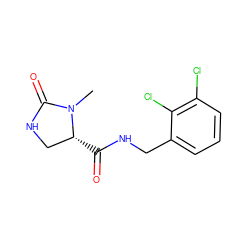 CN1C(=O)NC[C@H]1C(=O)NCc1cccc(Cl)c1Cl ZINC000064513801