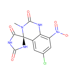 CN1C(=O)Nc2c([N+](=O)[O-])cc(Cl)cc2[C@@]12NC(=O)NC2=O ZINC000013456028