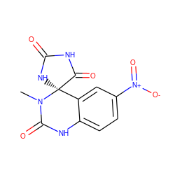 CN1C(=O)Nc2ccc([N+](=O)[O-])cc2[C@@]12NC(=O)NC2=O ZINC000013455902