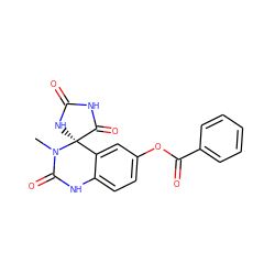 CN1C(=O)Nc2ccc(OC(=O)c3ccccc3)cc2[C@@]12NC(=O)NC2=O ZINC000013455926