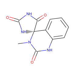 CN1C(=O)Nc2ccccc2[C@@]12NC(=O)NC2=O ZINC000003798077