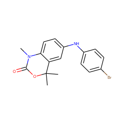 CN1C(=O)OC(C)(C)c2cc(Nc3ccc(Br)cc3)ccc21 ZINC000028878568