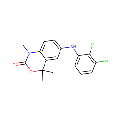 CN1C(=O)OC(C)(C)c2cc(Nc3cccc(Cl)c3Cl)ccc21 ZINC000028878562