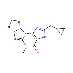 CN1C(=O)c2[nH]c(CC3CC3)nc2N2C1=N[C@@H]1CCC[C@@H]12 ZINC000012360744