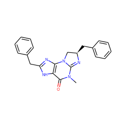 CN1C(=O)c2[nH]c(Cc3ccccc3)nc2N2C[C@@H](Cc3ccccc3)N=C12 ZINC000028525458