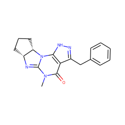 CN1C(=O)c2c(Cc3ccccc3)n[nH]c2N2C1=N[C@@H]1CCC[C@@H]12 ZINC000012360770