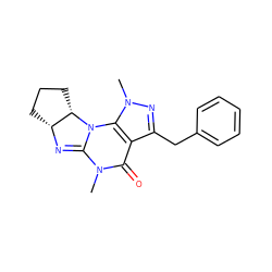 CN1C(=O)c2c(Cc3ccccc3)nn(C)c2N2C1=N[C@@H]1CCC[C@@H]12 ZINC000013776342