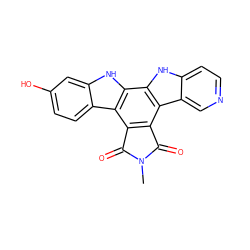 CN1C(=O)c2c(c3c4cnccc4[nH]c3c3[nH]c4cc(O)ccc4c23)C1=O ZINC000040956968