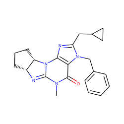 CN1C(=O)c2c(nc(CC3CC3)n2Cc2ccccc2)N2C1=N[C@@H]1CCC[C@@H]12 ZINC000012360805