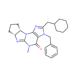 CN1C(=O)c2c(nc(CC3CCCCC3)n2Cc2ccccc2)N2C1=N[C@@H]1CCC[C@@H]12 ZINC000013763691