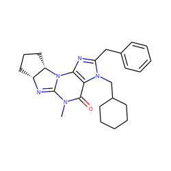 CN1C(=O)c2c(nc(Cc3ccccc3)n2CC2CCCCC2)N2C1=N[C@@H]1CCC[C@@H]12 ZINC000013763736