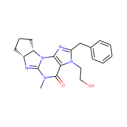 CN1C(=O)c2c(nc(Cc3ccccc3)n2CCO)N2C1=N[C@@H]1CCC[C@@H]12 ZINC000013763738