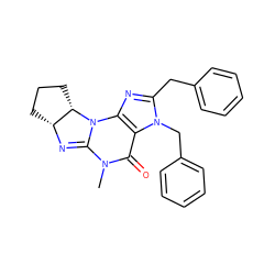 CN1C(=O)c2c(nc(Cc3ccccc3)n2Cc2ccccc2)N2C1=N[C@@H]1CCC[C@@H]12 ZINC000013763706