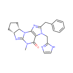 CN1C(=O)c2c(nc(Cc3ccccc3)n2Cc2ncc[nH]2)N2C1=N[C@@H]1CCC[C@@H]12 ZINC000012360825