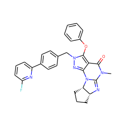 CN1C(=O)c2c(nn(Cc3ccc(-c4cccc(F)n4)cc3)c2Oc2ccccc2)N2C1=N[C@@H]1CCC[C@@H]12 ZINC000072318673