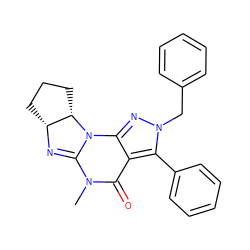 CN1C(=O)c2c(nn(Cc3ccccc3)c2-c2ccccc2)N2C1=N[C@@H]1CCC[C@@H]12 ZINC000013776360