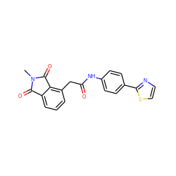 CN1C(=O)c2cccc(CC(=O)Nc3ccc(-c4nccs4)cc3)c2C1=O ZINC001772599495